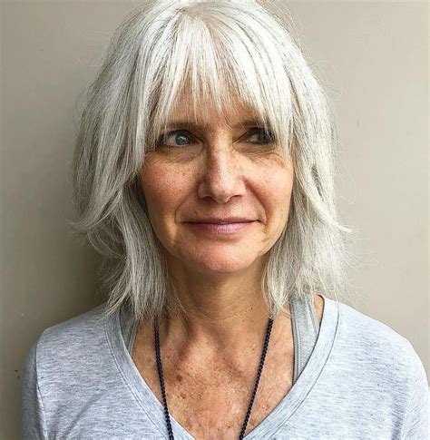 35 Gray Hair Styles To Get Instagram Worthy Looks In 2019 Grey Hair With Bangs Long Gray Hair