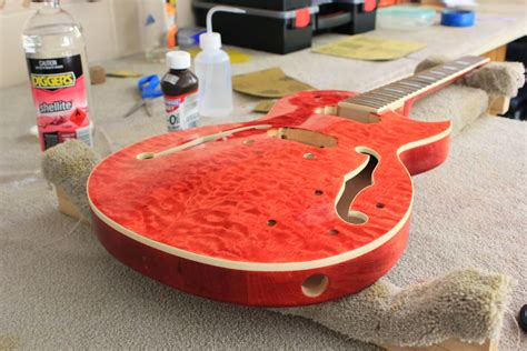 Guitar Kit Builder Les Paul Florentine Thinning Tru Oil With Shellite