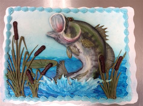 Birthday Cakes Bass Fishing Birthday Cake Piped Buttercream And