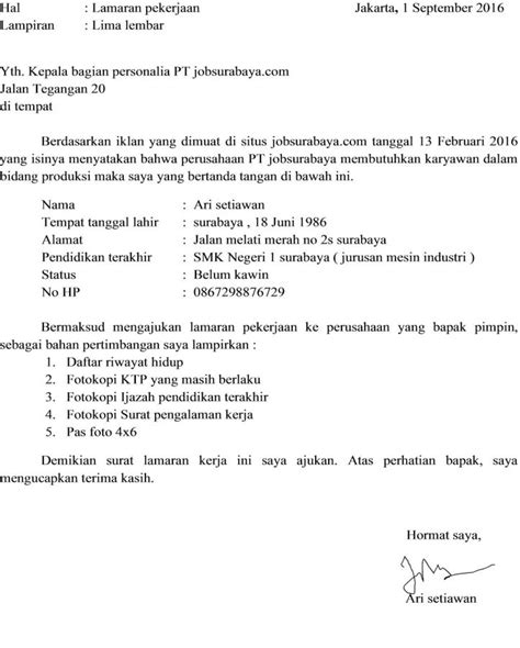 Contoh surat lamaran kerja yang baik dan benar. √ 50+ Contoh Surat Lamaran Kerja Dengan Penulisan yang ...