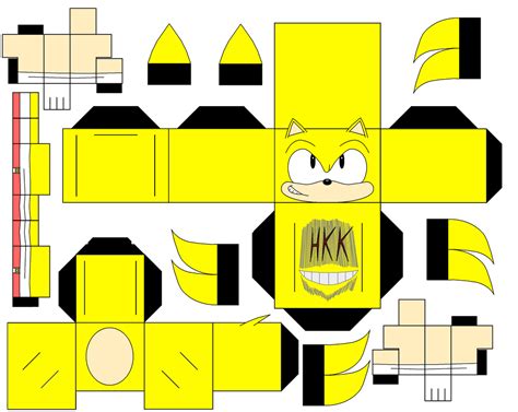 Classic Super Sonic Paper Toy Free Printable Papercraft Templates