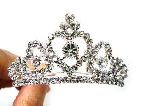 Mini Small Clear Silver Crystal Rhinestone Princess Tiara Etsy