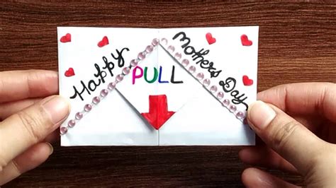 Diy Surprise Message Card For Mothers Day Pull Tab Origami