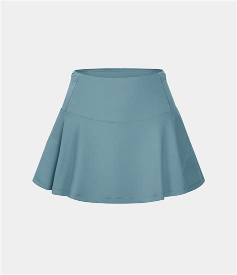 women s side and back waistband pocket 2 in 1 flare tennis skirt halara