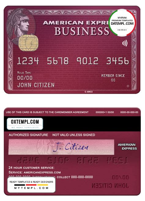 Usa Bbandt Corp Bank Amex Business Plum Card Template In Psd Format