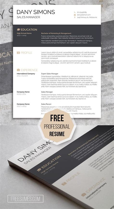 A Light And Dark Free Cv Template The Modish Applicant Freesumes