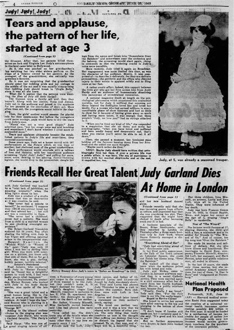 Judy Garland Tod News Ny Daily News Juni 23 1969 Voll Ausgabe Gerahmt 13 X 17 Ebay