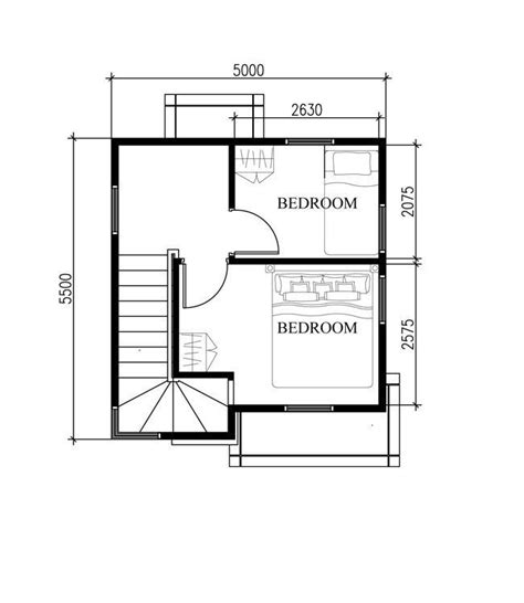 Small Home Design Plan 5x55m With 2 Bedrooms Home Design With Plan