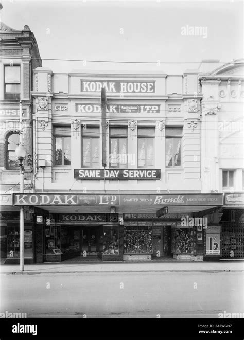 negative shop exterior perth western australia circa 1935 black and white film negative of