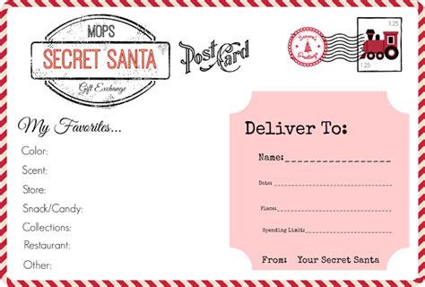 Free Secret Santa Printable