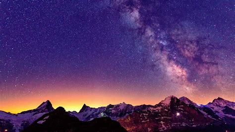 Wallpaper Id 577786 Swiss Alps Sky Milky Way Europe Alps 1080p