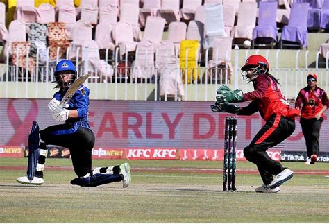 Women Cricket Players In Action During A 2nd Cricket Exhibition Match At Rawalpindi Cricket