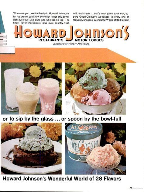 Hojos Ice Cream 2 Of 2 Fast Food Places Food History Retro Recipes