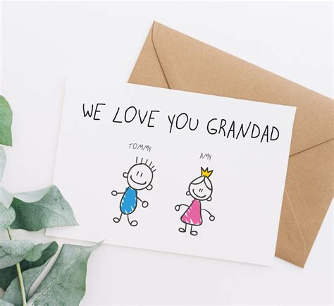We Love You Grandad Card Fathers Card For Grandad Fathers Etsy Uk