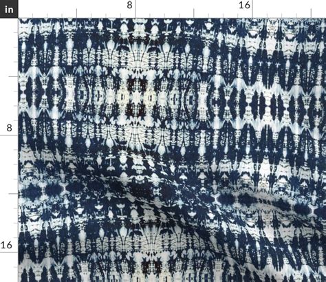 Dark Blue Shibori Denim Tie Dye Indigo Fabric Printed By Spoonflower
