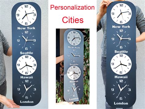 Large Wall Clock Personalized Wall Clock With Cities Personalized T Modern Clock London