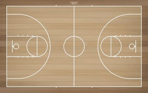 Basketball Field For Background Top View Of Basketball Court With Line