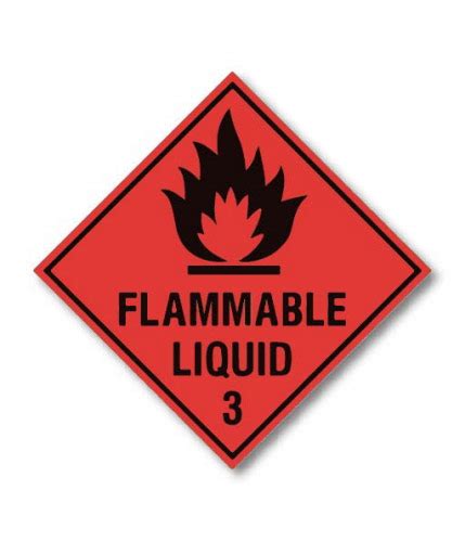 Flammable Liquid 3 Labels 250 X 250mm