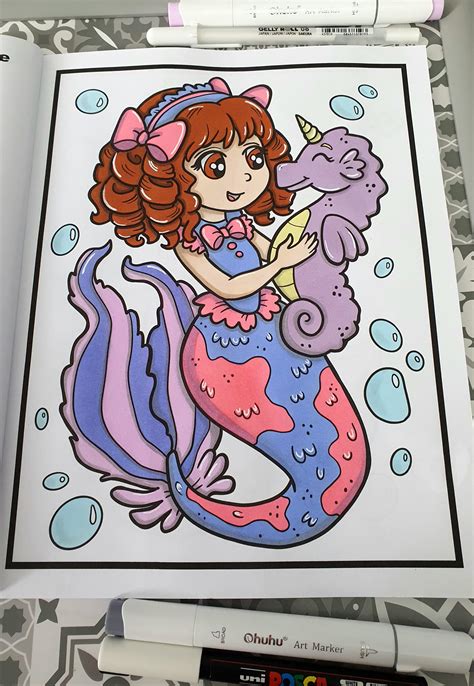Mermaid Chibi Girls By Alexandra Franzese Ohuhu And Posca Coloring