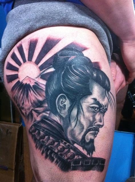 The Japanese Samurai Tattoo Design And Meaning On Thigh Warrior