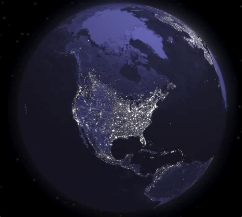 Gorgeous Earth From Space At Night United States View Earth From