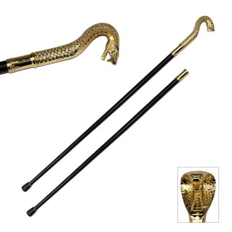 Golden King Cobra Snake Cane Sword 2o2 Rt5703