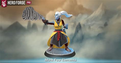 Monk Four Elements Made With Hero Forge