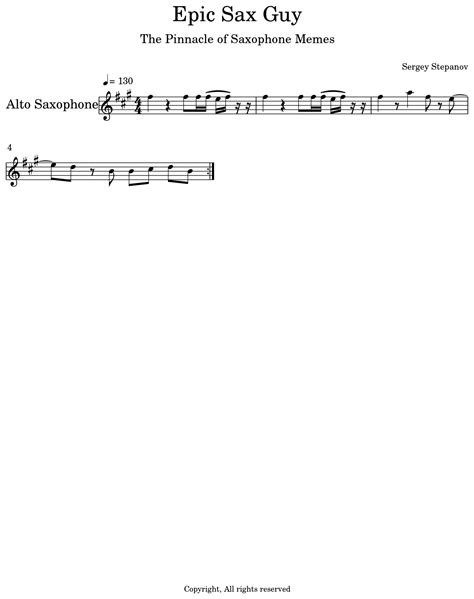 Epic Sax Guy Sheet Music For Alto Saxophone