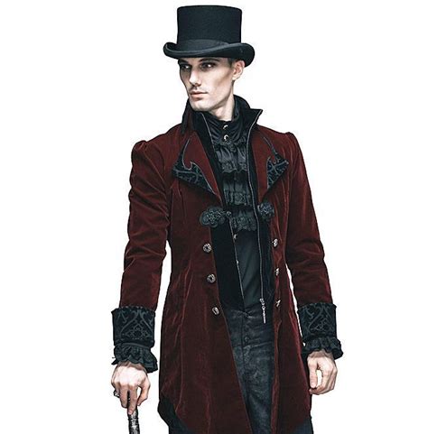steampunk men s velvet tailcoat thinkers clothing mens party outfit clothes gothic fashion men