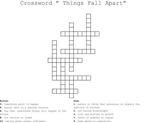 Crossword Things Fall Apart Wordmint