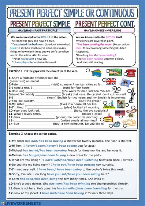 Present Perfect Simple And Continuous Interactive And Downloadable Worksheet You Can Do The