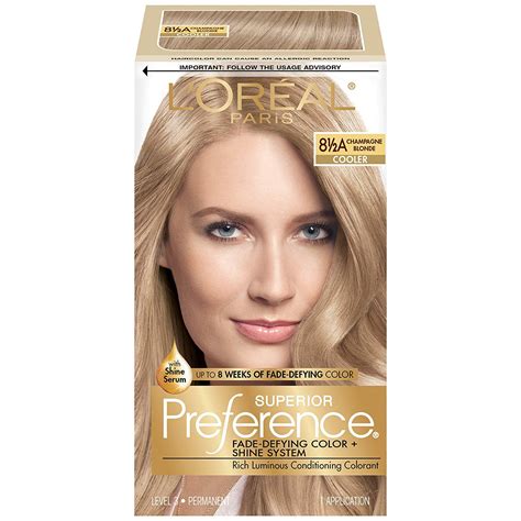 L Oréal Paris Superior Preference Fade Defying Shine Permanent Hair Color 8 5a Champagne