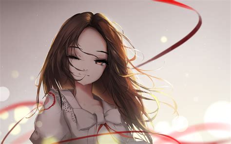 3840x2400 Brown Long Hair Anime Girl 4k Hd 4k Wallpapers Images