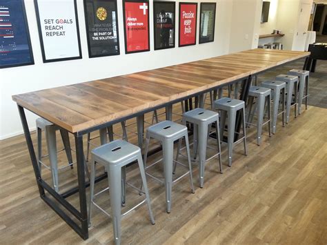 The dimensions will be 47 long by 21 wide. Hand Made Reclaimed Wood And Steel Industrial High Top ...