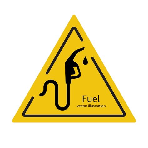Premium Vector Fuel Pump Icon Triangular Yellow Sign Petrol Station