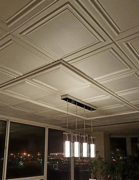 The great thing about covering textured ceilings with planks is the number of options on the market, and how a plank ceiling can instantly transform a room. Styrofoam Ceiling Tiles popcorn ceiling cover. Easy DIY ...