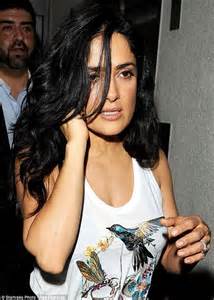Salma Hayek 46 Shows Off Her Ample Curves In A Clingy Tank Top As She