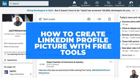 How To Create Linkedin Profile Picture With Free Tools Youtube