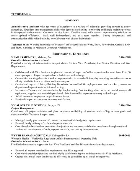 sample administrative assistant resume templates