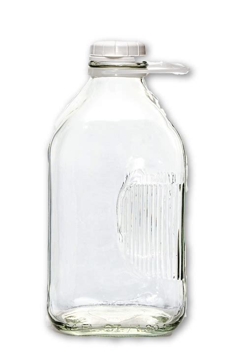 2 Qt Glass Milk Bottle 64 Oz Heavy Glass With Lid Creamery Style