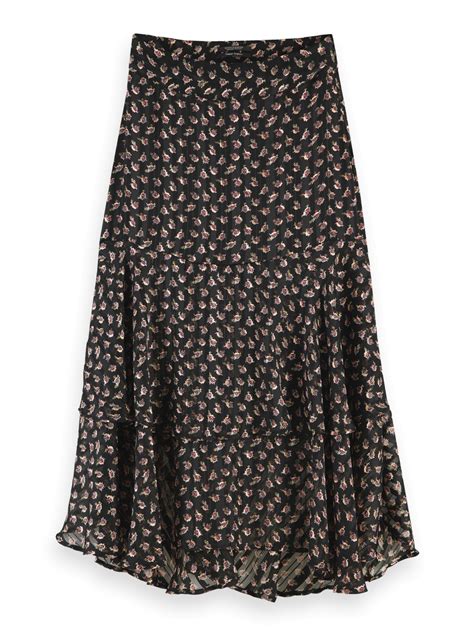 Scotch And Soda 159094 0221 Scotch En Soda Printed Midi Skirt In Sheer