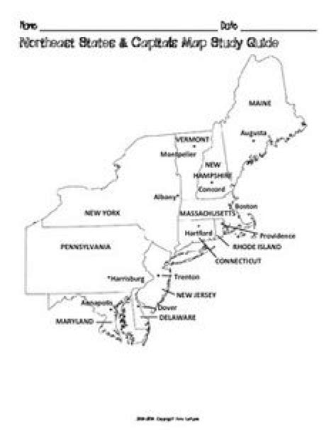 Printable Northeast States And Capitals Map Printable Map Of The