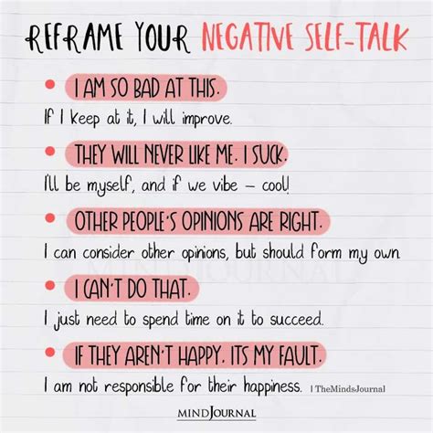 Reframe Your Negative Self Talk Mental Health Quotes Artofit