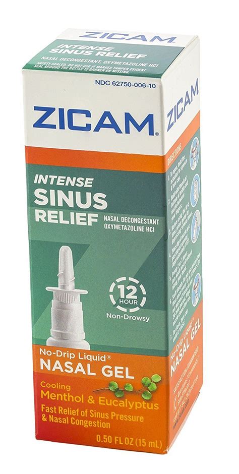 Zicam Intense Sinus Relief Nasal Gel Menthol And Eucalyptus 15ml