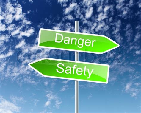 Two Road Signs With Words Danger And Safety Stock Photo Colourbox