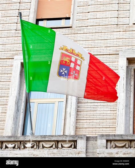 Italian Nautical Flag In Naples Stock Photo Alamy