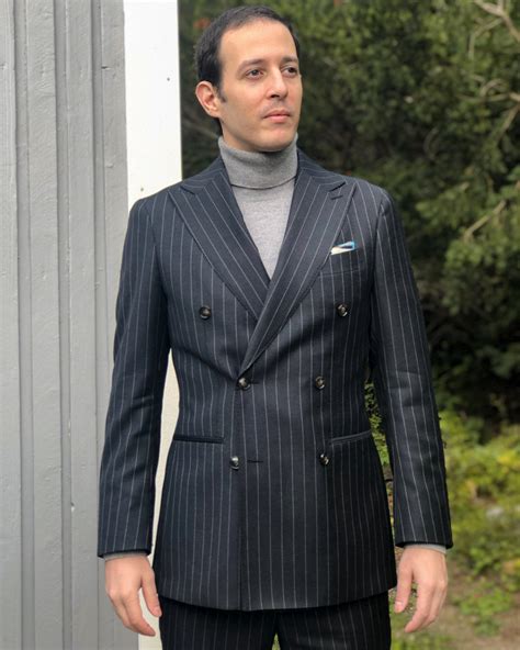 suits mens suit 3 piece pinstripe suit for men classic fit jacket vest pants business formal pin
