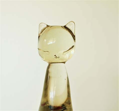 Vintage Art Glass Cat Paperweight Clear Glass Cat Cute Glass Etsy Vintage Art Glass Glass