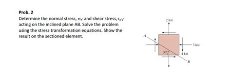 Solved Determine The Normal Stress Sigmax And Shear