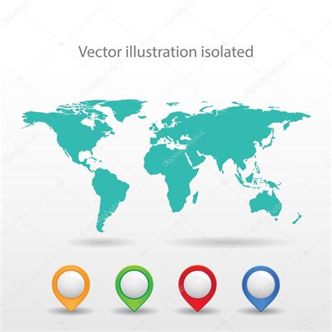World Map With Color Points Stock Vector By ©4zeva 73537605